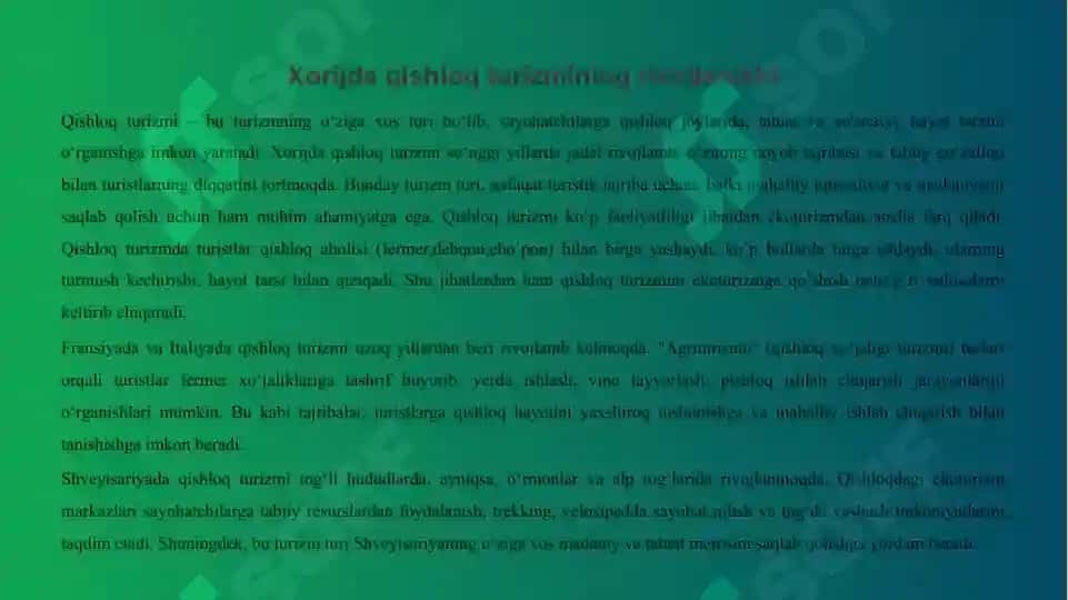 Qishloq turizmi 4