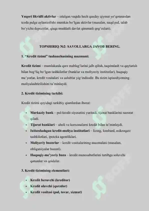 BANKLARNING KELIB CHIQISHI VA BANK TIZIMI 2