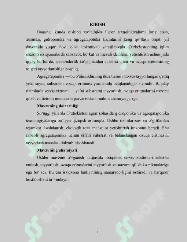 AGREGATAPONIKA UCHUN SUBSTRATLAR VA OZUQA ELEMENTLARINI TAYYORLASH 2