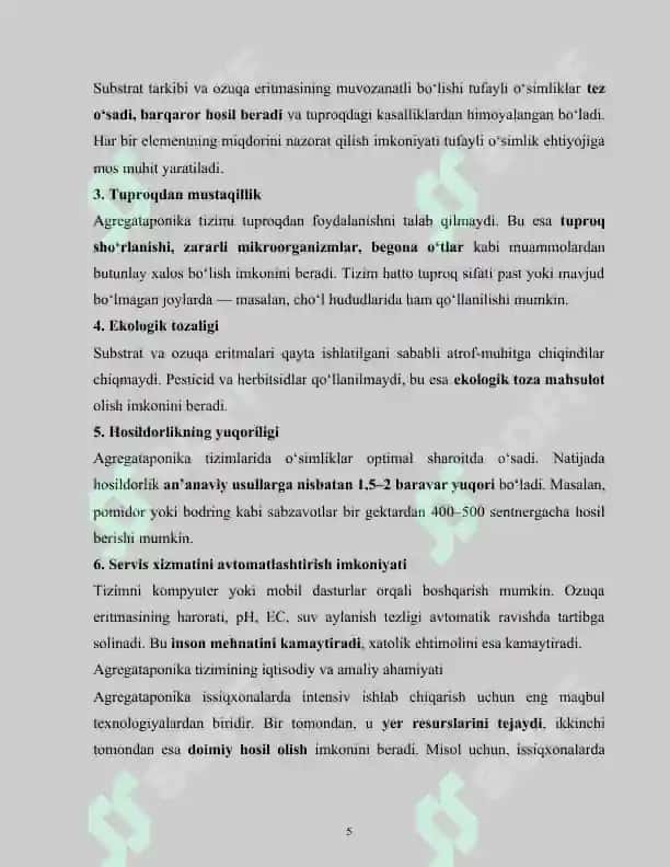 AGREGATAPONIKA UCHUN SUBSTRATLAR VA OZUQA ELEMENTLARINI TAYYORLASH 5