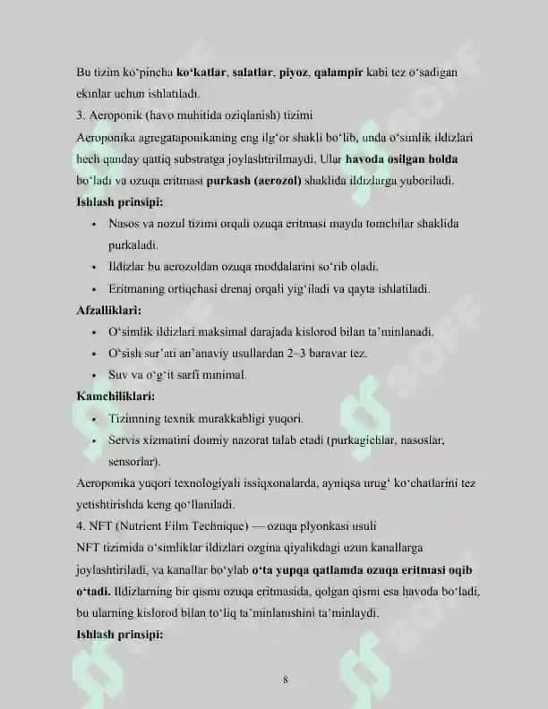AGREGATAPONIKA UCHUN SUBSTRATLAR VA OZUQA ELEMENTLARINI TAYYORLASH 8