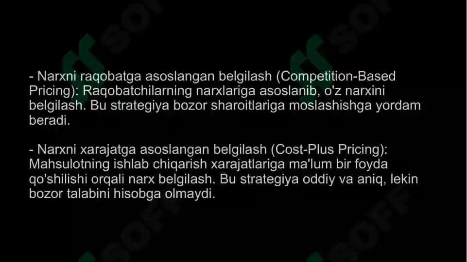 Narx Belgilash Strategiyasi 3