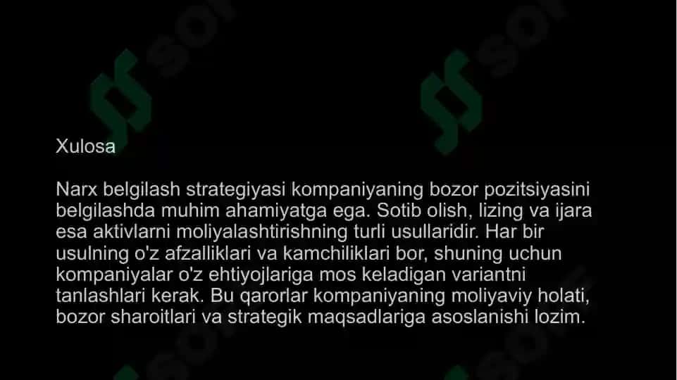 Narx Belgilash Strategiyasi 8