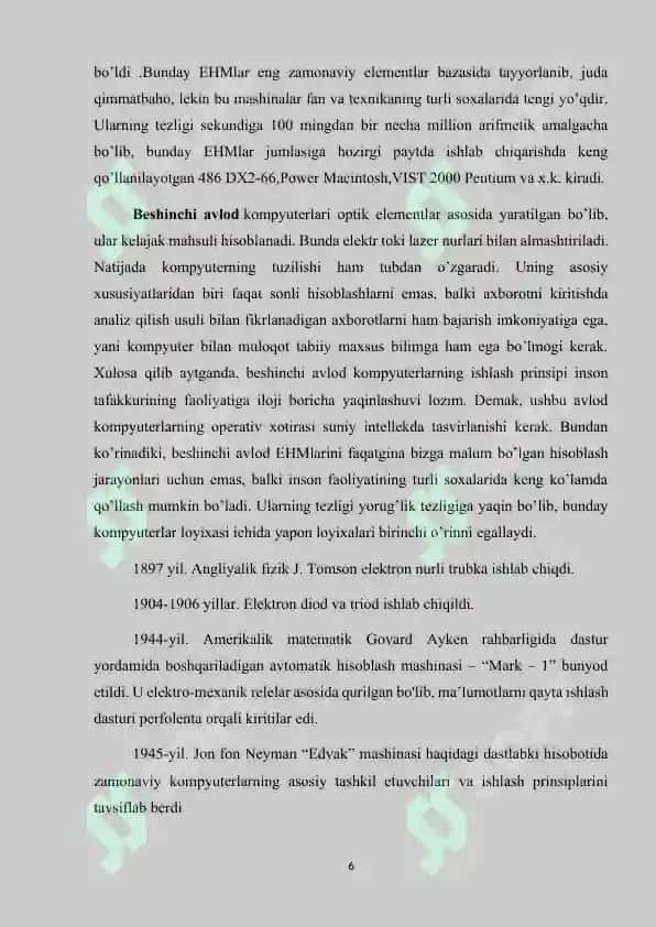 MIKROPROTSESSORLARNI YARATILISH TARIXI 6