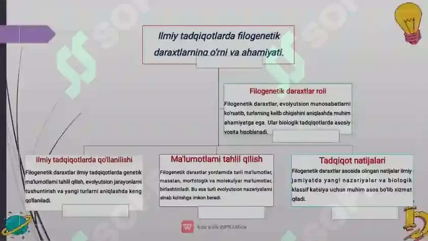 Filogenetik daraxtga oid masala mashqlar tuzish va yechish metodikasi 4