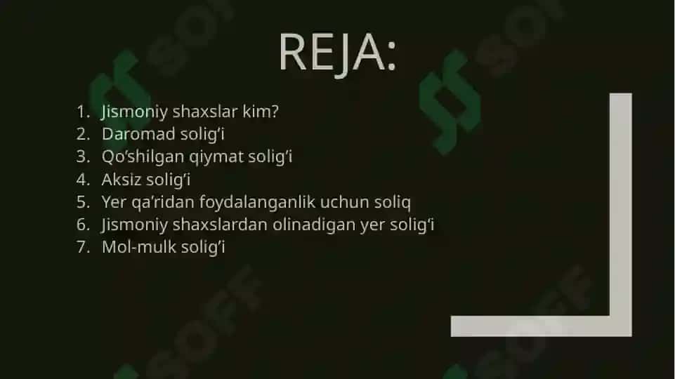 Jismoniy shaxslardan undiriladigan soliqlarga tavsif 2