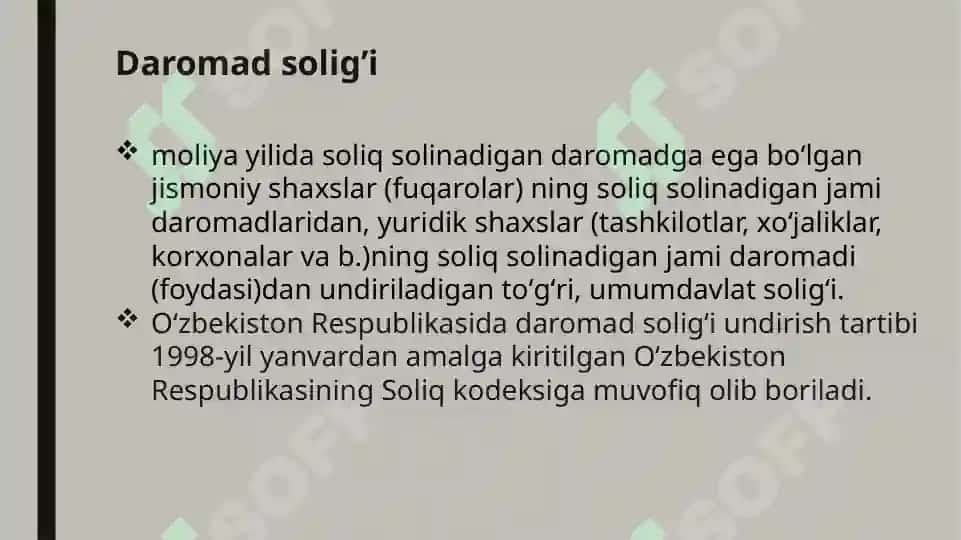 Jismoniy shaxslardan undiriladigan soliqlarga tavsif 4