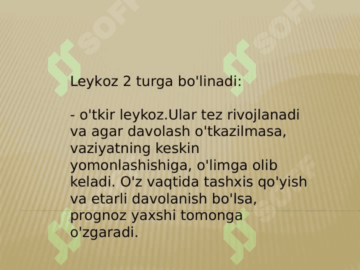 Leykozda qondagi o'zgarishlar 3