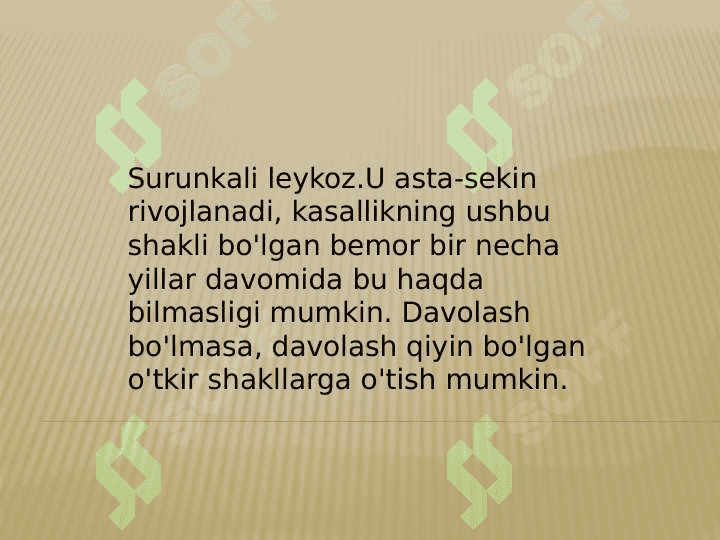 Leykozda qondagi o'zgarishlar 5