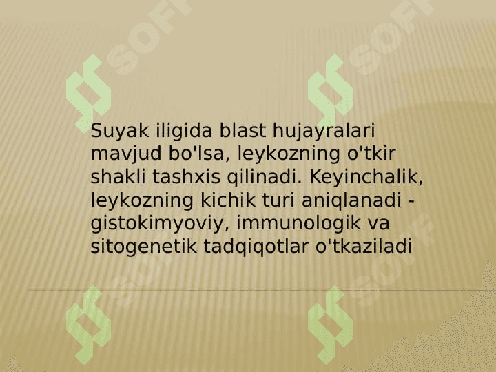 Leykozda qondagi o'zgarishlar 8