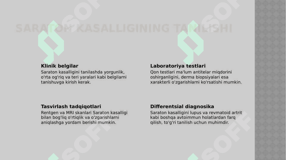 Saraton kasalliklari haqida tushuncha 7