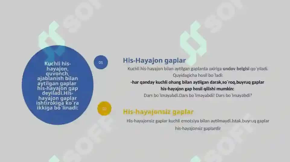 Gapning his-hayajon ishtirokiga ko`ra turi Gapning murakkablashtiruvchi vositalar ishtirokiga ko`ra turi 4