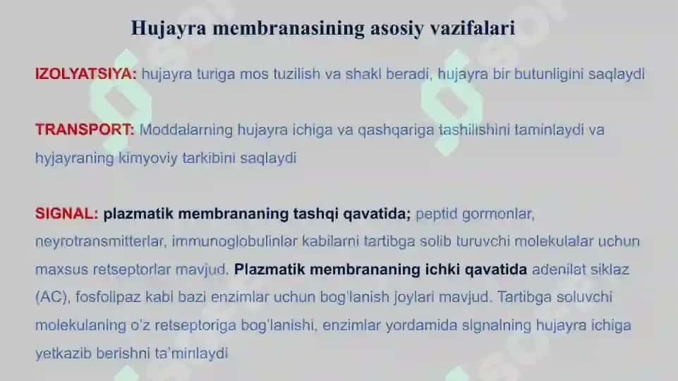 BIOMEMBRANALAR BIOLOGIK KIMYO 2