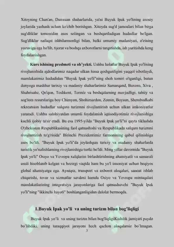 Buyuk ipak yo'lining  turizmni rivojlanishidagi o'rni 3