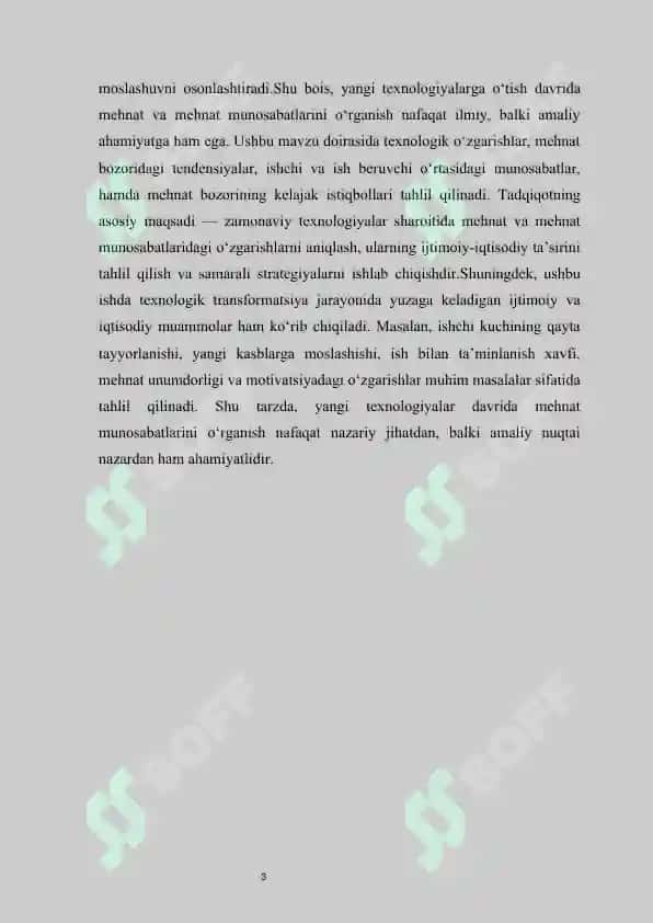 Yangi texnologiyalarga o‘tish davrida mehnat va mehnat munosabatlarini o‘zgarishi 3