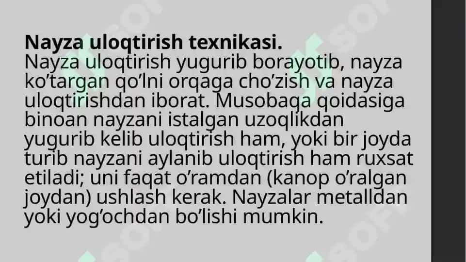 Nayza uloqtirishning asoslari 4