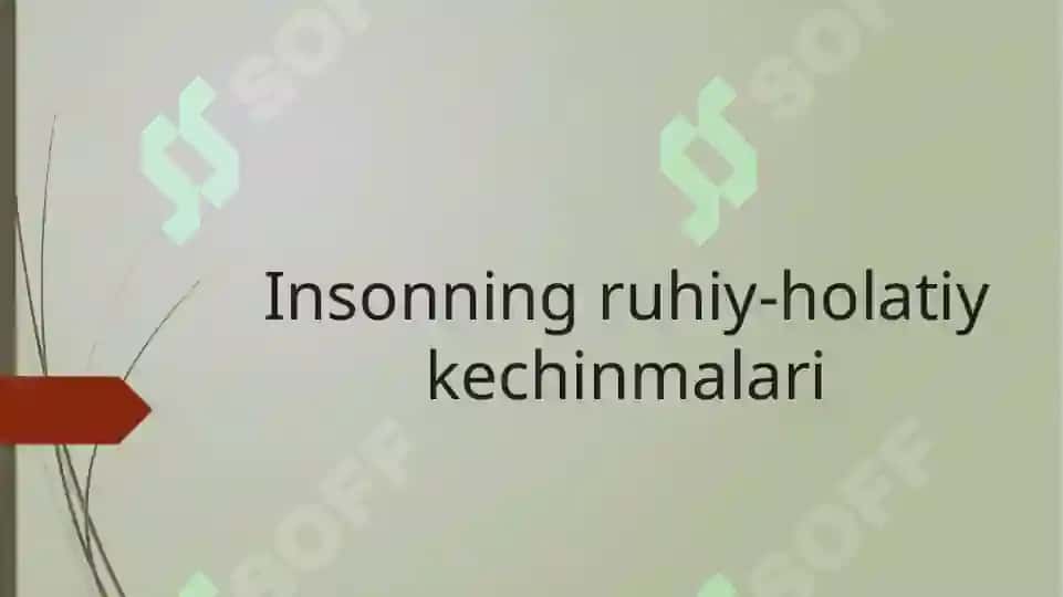 Insonning ruhiy-holatiy kechinmalari 2