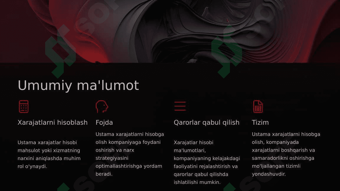 Ustama xarajatlar hisobi 3