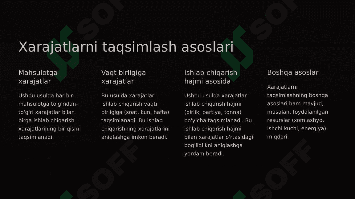 Ustama xarajatlar hisobi 7