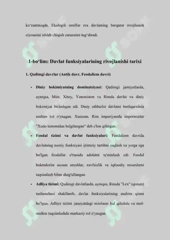 Davlat funksiyalarining rivojlanishi va o‘zgarishiga ta’sir etuvchi omillar 4