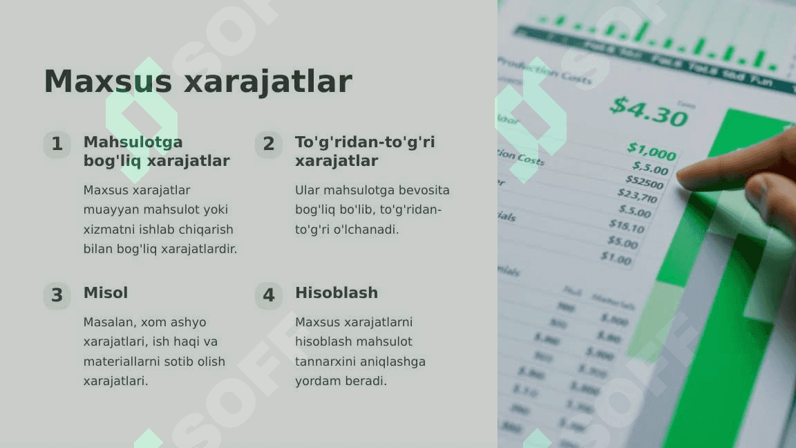 Xarajatlarni hisoblash tushunchasi va umumiy tamoyillari va normativ buxgalteriya hisobi bilan mahsulot tannarxini hisoblash. 6