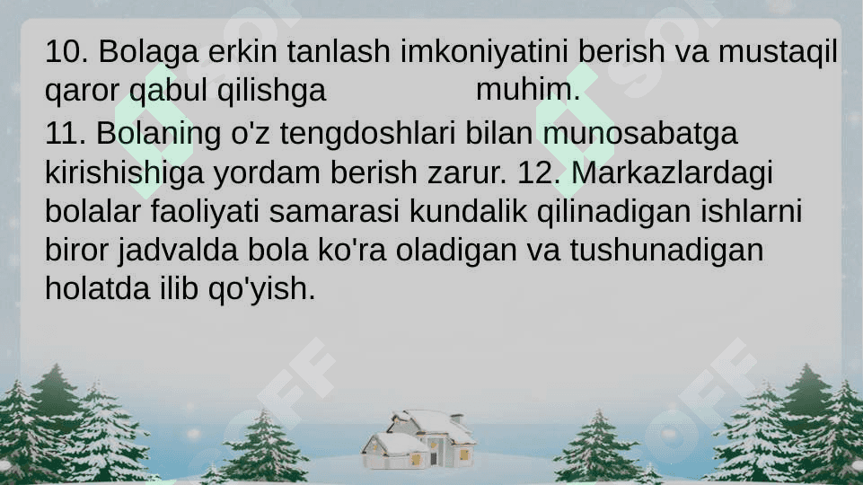Rivojlantiruvchi markazlarda taʼlimiy faoliyat va ularga qoʻyiladigan talablar 8