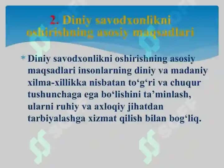 Diniy savodxonlikning ahamiyati 2