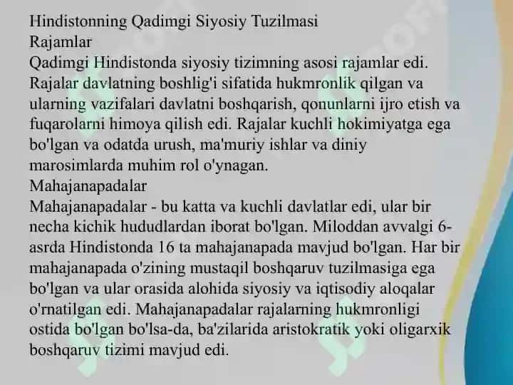 Qadimgi Hindistondagi siyosiy huquqiy gʻoyalar 4