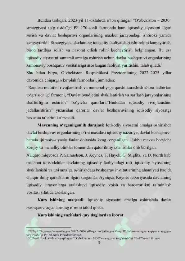 Iqtisodiy siyosatning tushunchasi va uning asosiy yo‘nalishlari 3