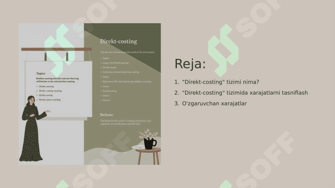 “Direkt-costing” tizimi bo‘yicha xarajatlar hisobini tashkil etish 2