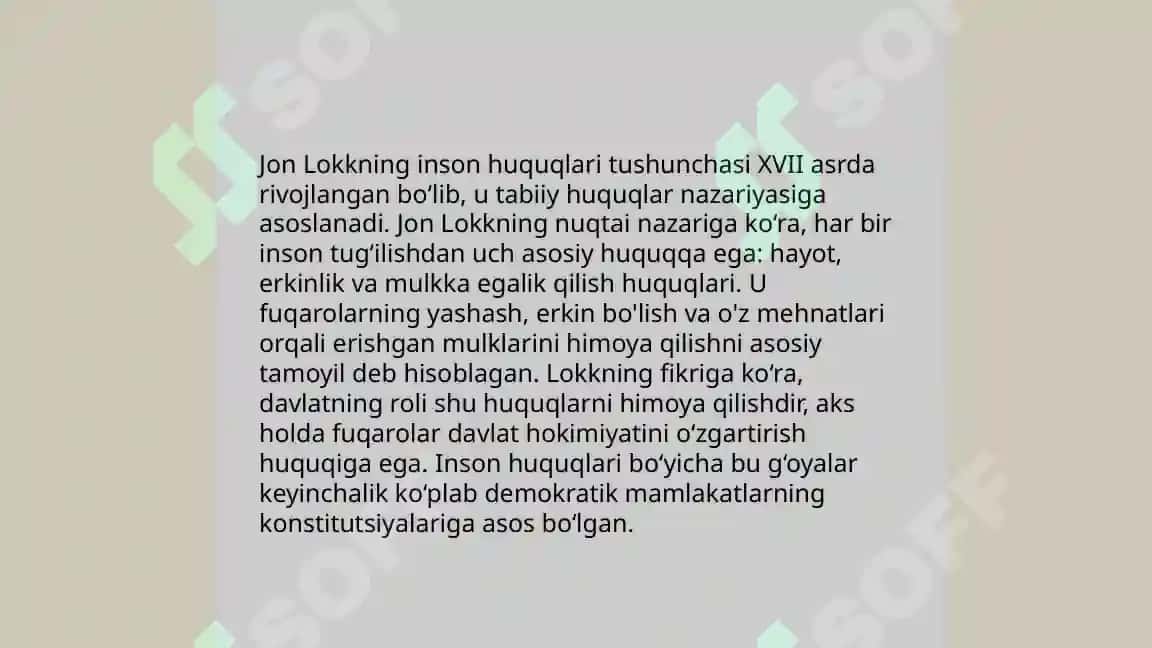 Jon Lokning siyosiy-huquqiy g’oyalari 4