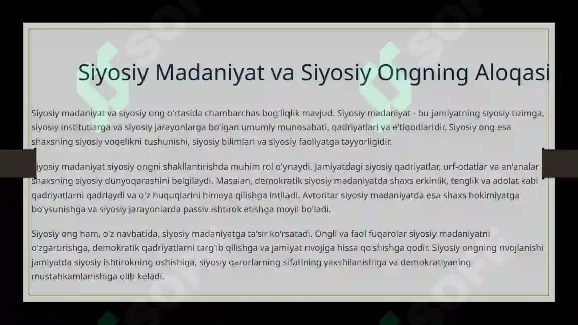 Siyosiy Ong: Jamiyatning Muhim Asosi 4