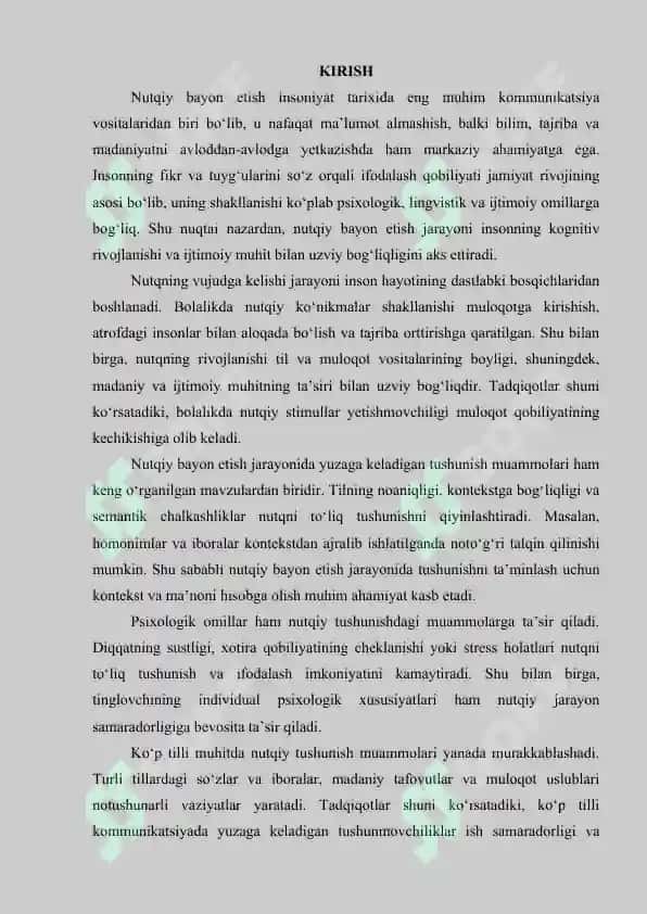 Nutqiy bayon etishning vujudga kelishi va tushunishli muammolari 2