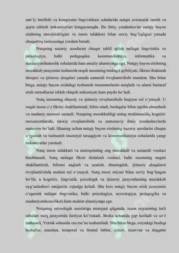 Nutqiy bayon etishning vujudga kelishi va tushunishli muammolari 6