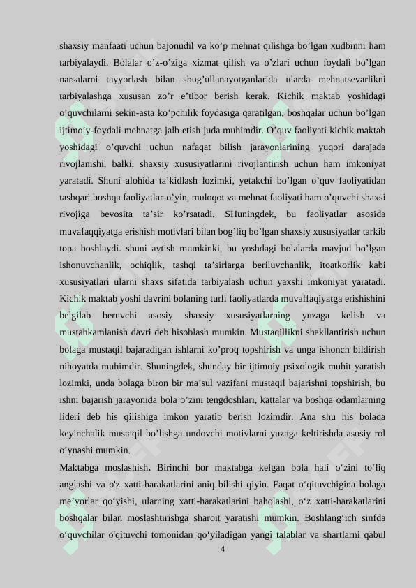KICHIK MAKTAB YOSHI DAVRIDA PSIXIK RIVOJLANISH XUSUSIYATLAR 4