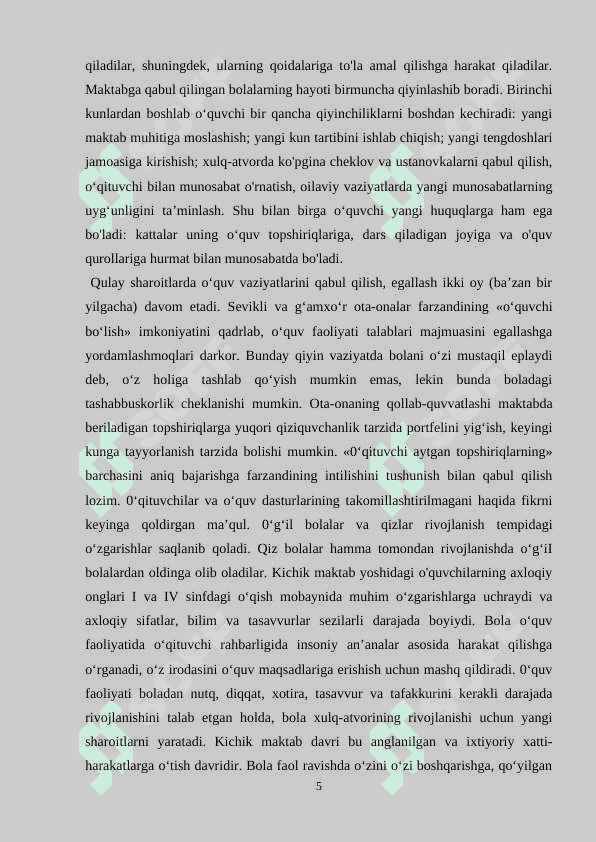 KICHIK MAKTAB YOSHI DAVRIDA PSIXIK RIVOJLANISH XUSUSIYATLAR 5