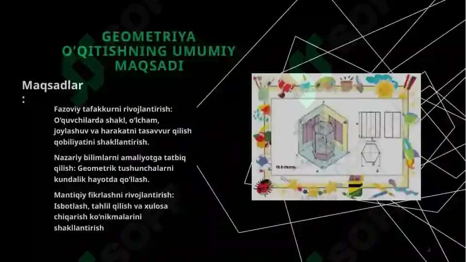 VII-IX sinflarda geometriya o’qitishning maqsadi, vazifasi va mazmuni 2