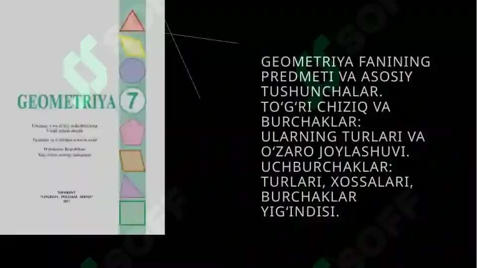 VII-IX sinflarda geometriya o’qitishning maqsadi, vazifasi va mazmuni 4