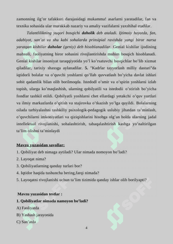 QOBILIYAT VA IQTIDOR 4