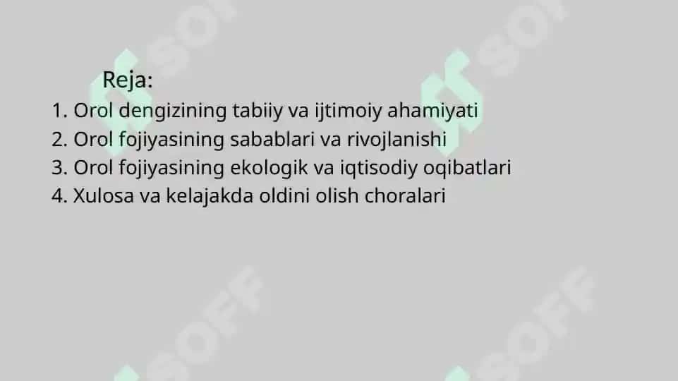 Oroldengizining ekologik roli 2