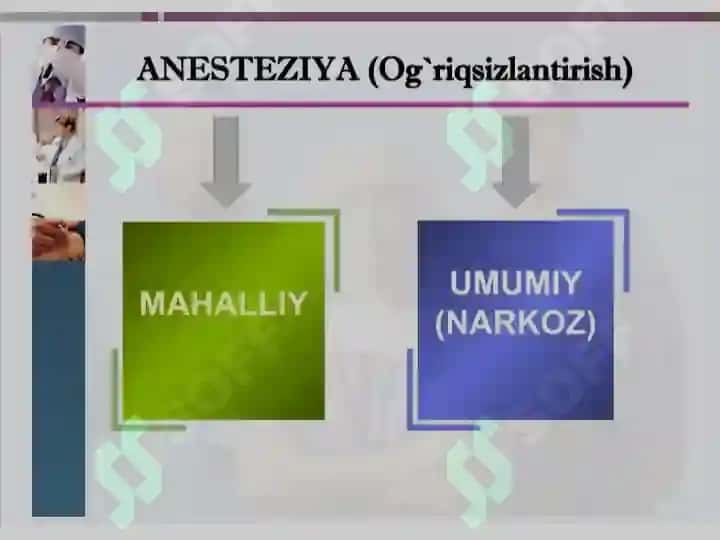Mahalliy va umumiy og'riqsizlantirish Махаллий ва умумий огриксизлантириш 3