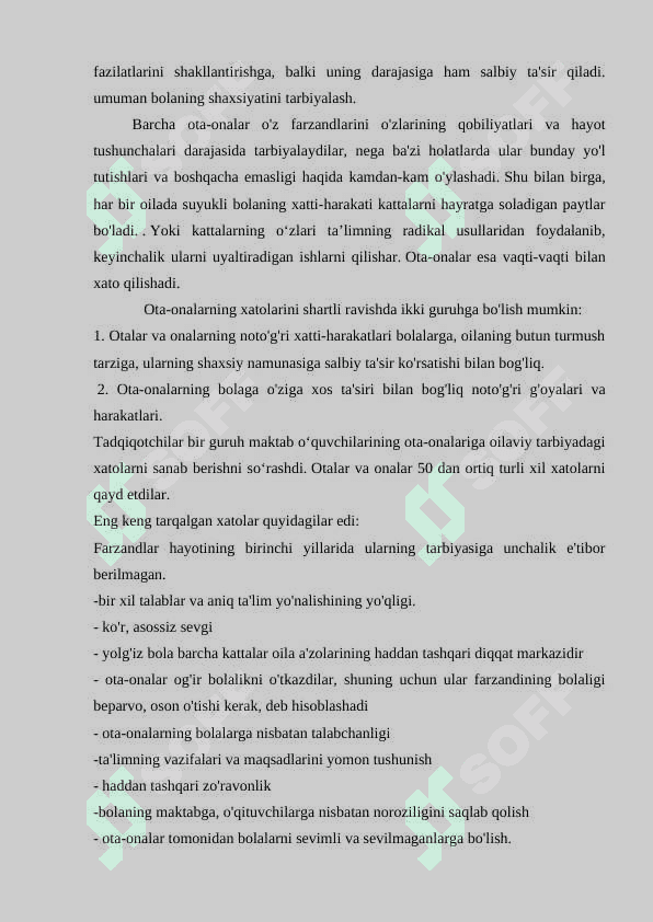 Oila tarbiyasida koʻp uchraydigan xatoliklar va ularni oldini olish 3