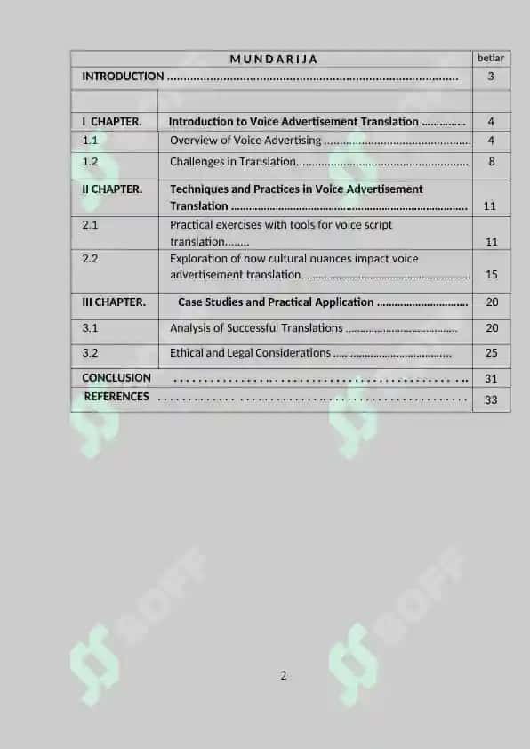 Voice Advertisement Translation, Theoretical Foundations and Practical Applications 2
