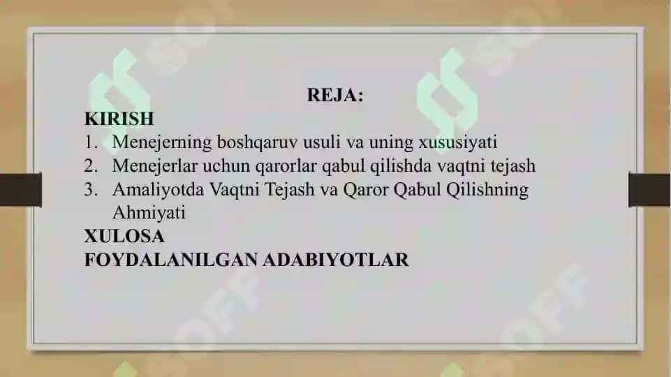 Menejerlar uchun qarorlar qabul qilishda vaqtni tejash 2