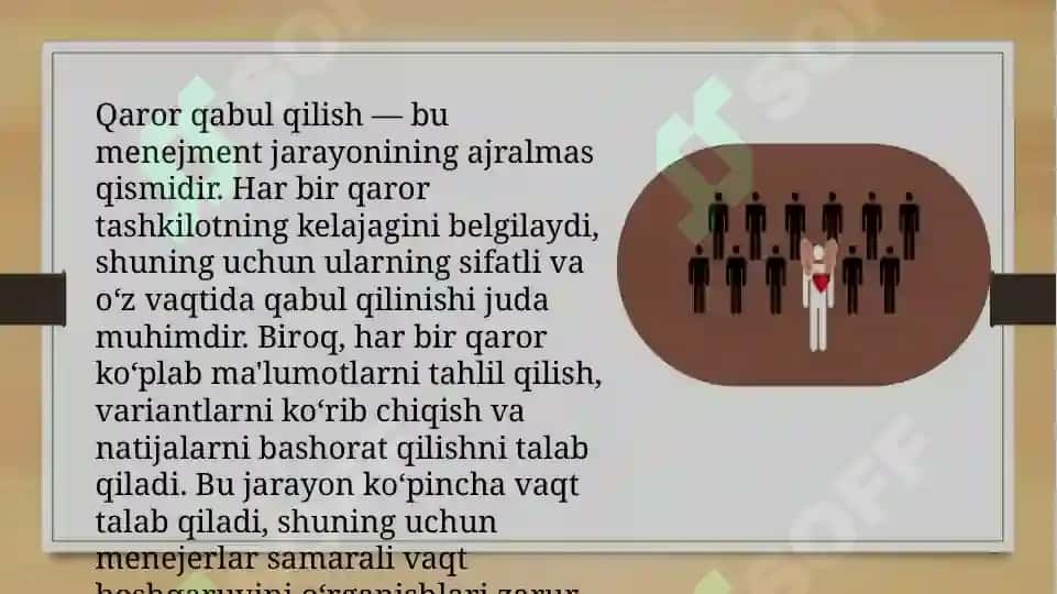 Menejerlar uchun qarorlar qabul qilishda vaqtni tejash 4