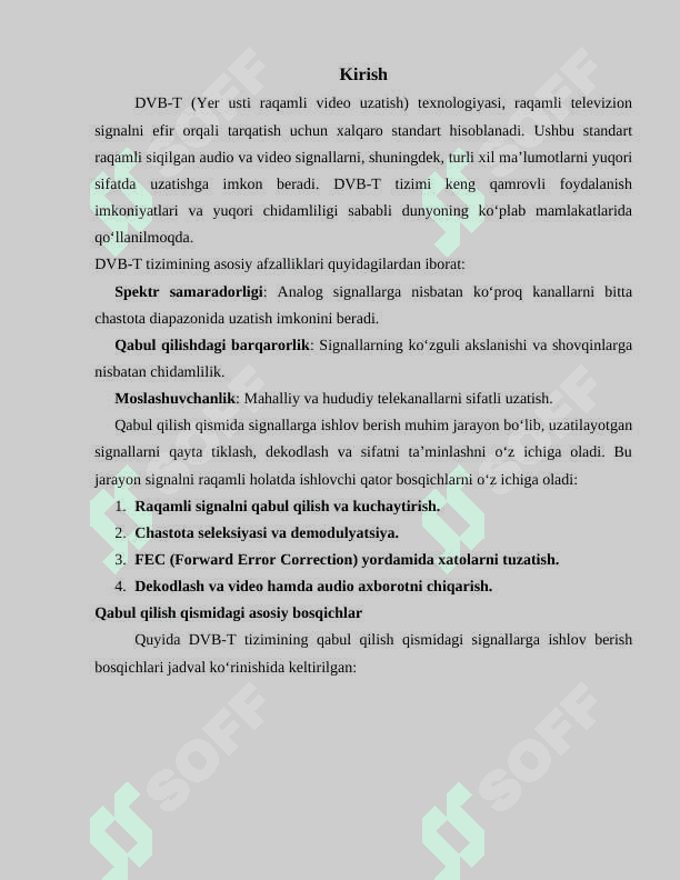 DVBT tizimining qabul qilish qismida signallarga ishlov berish 3