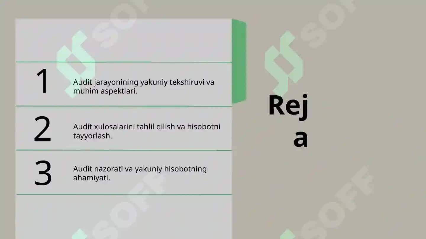 Moliyaviy hisobot auditining yakuniy bosiqichi 2