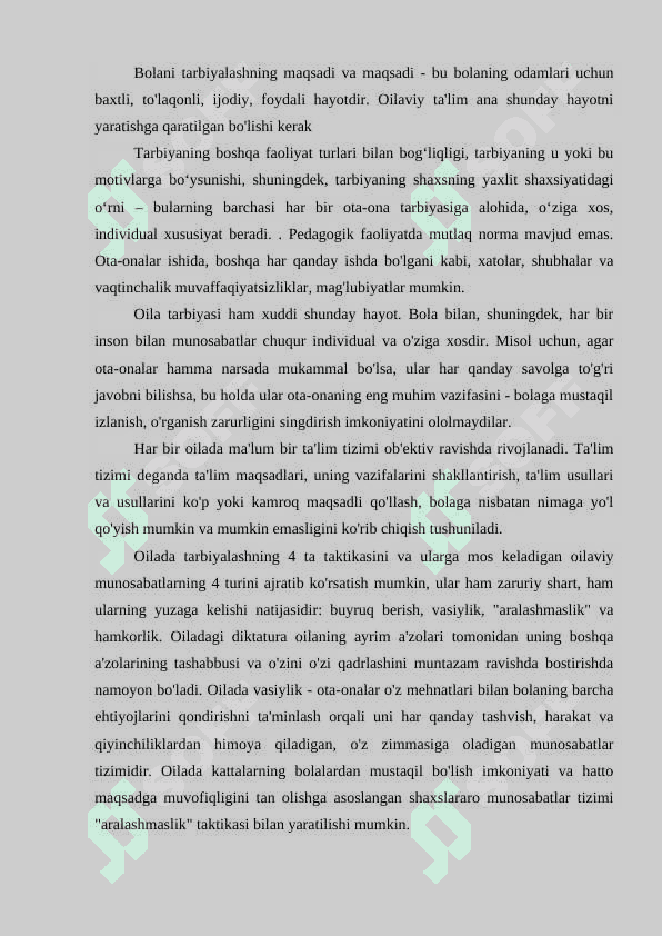 Oila tarbiyasining mazmun va mohiyati. 4
