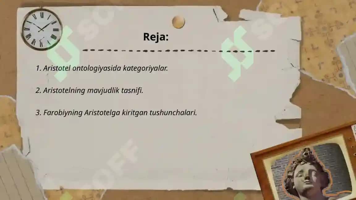 Arestotel, Farobiy va Kant ontologiyasida kategoryalarninig tasnifi 2