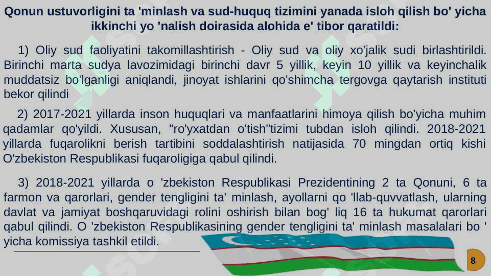 HARAKATLAR STRATEGIYASIDAN RIVOJLANISH STRATEGIYASIGACHA 8